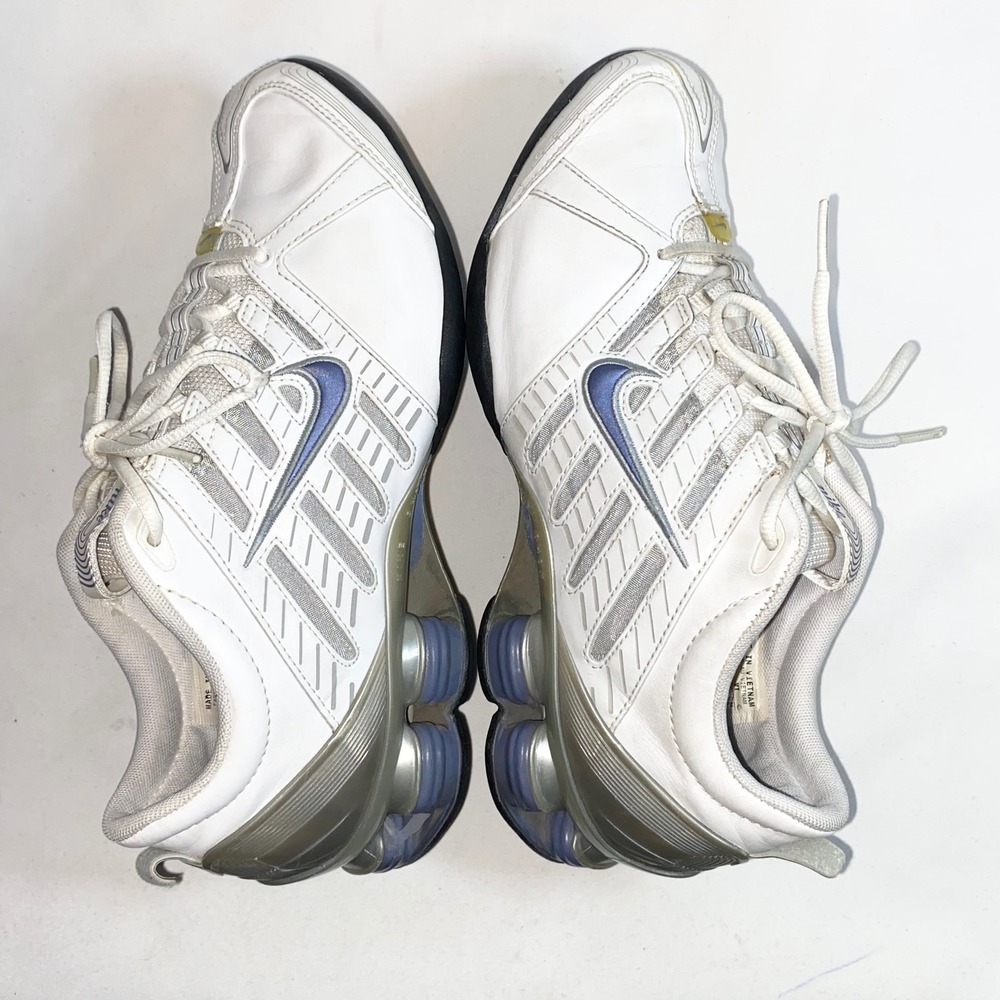 Nike Shox VT White Metallic Silver Blue Womens Running Shoes 312756-141 Size 8 - Picture 12 of 16